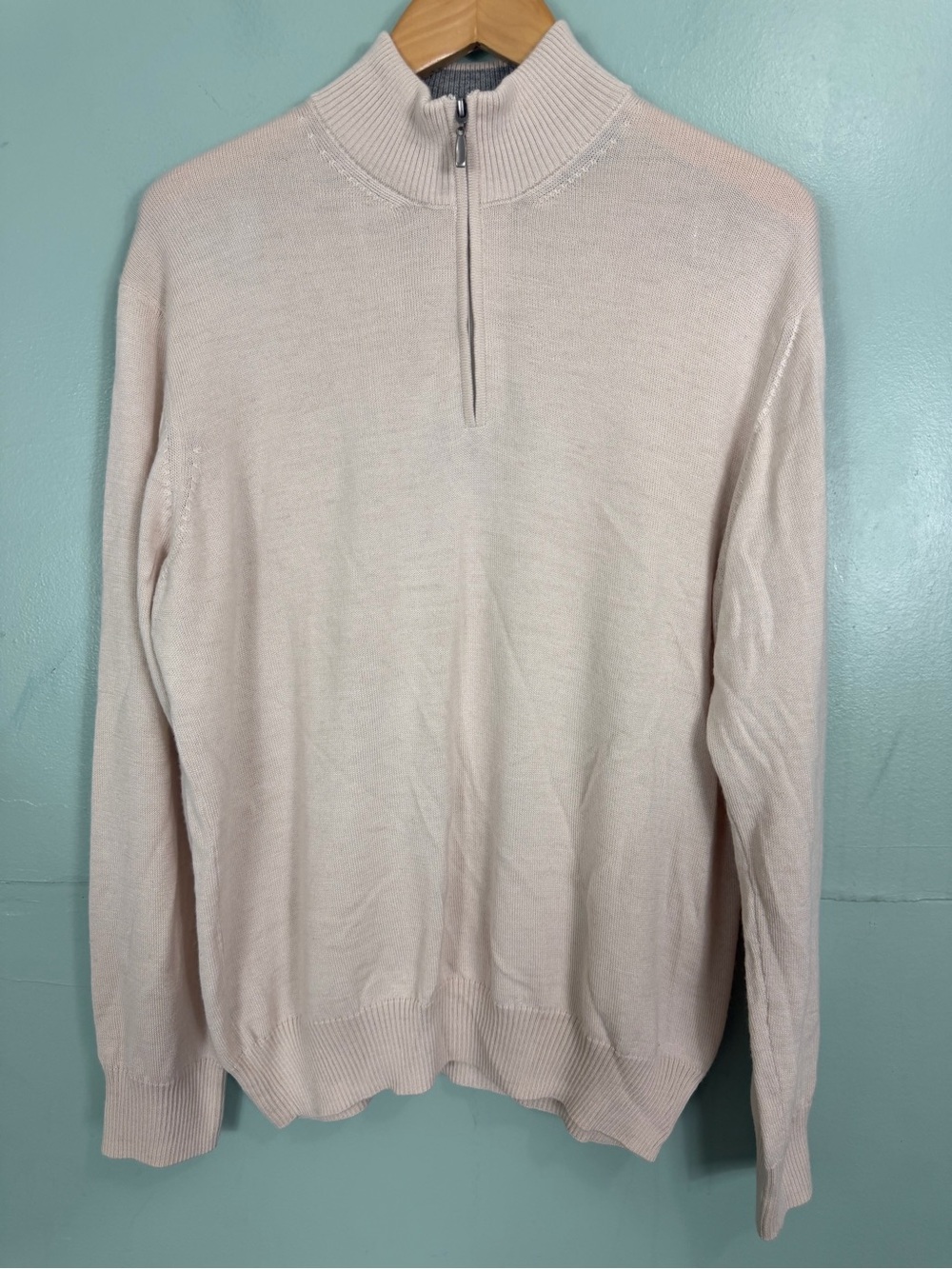 Peru Unlimited Blanq Azul Royal Alpaca Half Quarter Zip Sweater Pullover Mens XL